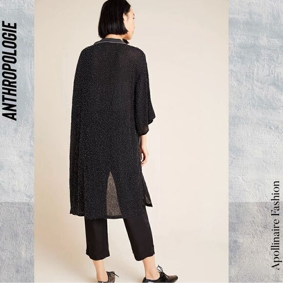 ANTHROPOLOGIE BY BLANK THE ARTIS BEADED KIMONO IN BLACK NWT OS - Picture 4 of 10